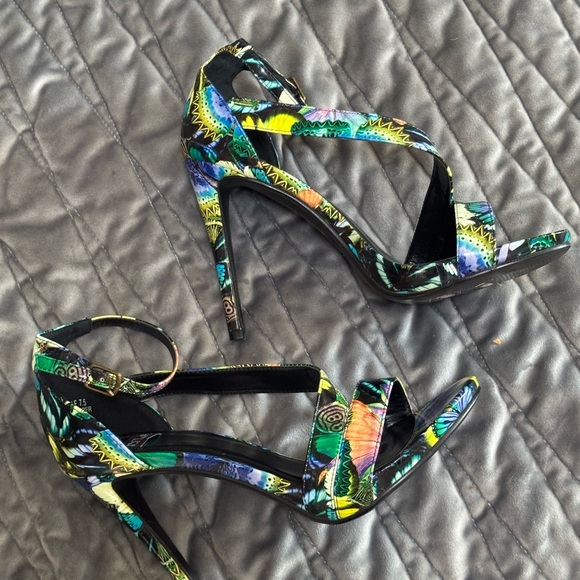 N.Y.L.A. Shoes - N.Y.L.A. Multicolor heels (black, yellow, blue, some orange) Butterfly Wings